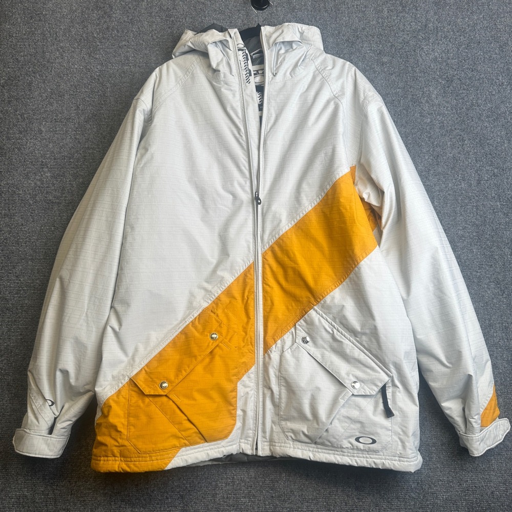 Oakley Loose Fit Thinsulate Snowboard Jacket Mens XL White Ski Coat Y2K 2000s